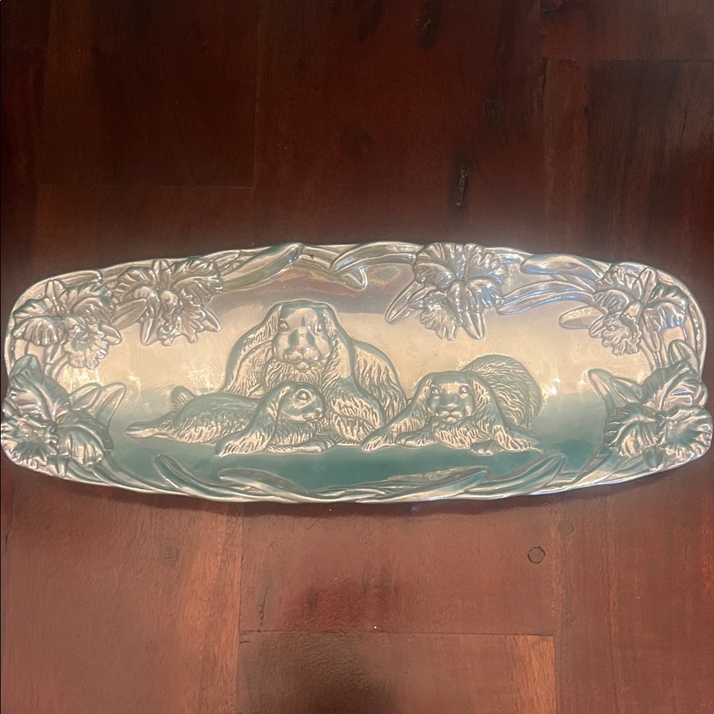 Ceramic Floral and Animal Design Platter